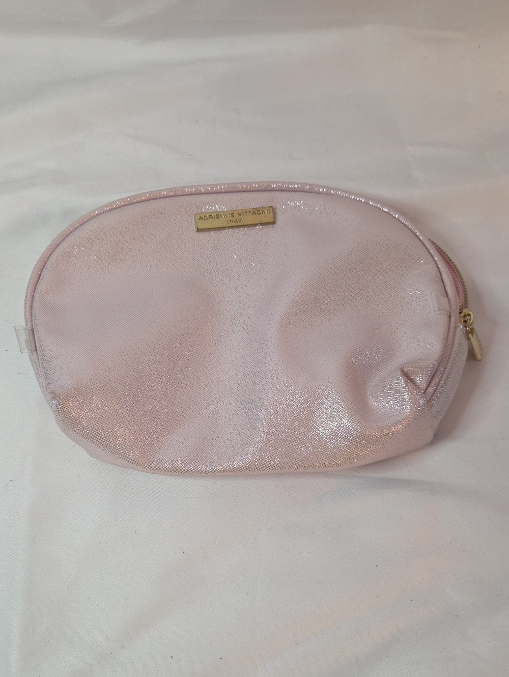 Adrienne Vittadini Light Pink Shimmer Cosmetic Pouch
